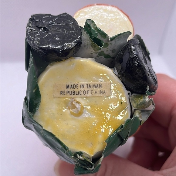 Vintage MCM Christmas Ornaments Flocked Felted Elf, Paper Mache Drummer Santa - Picture 11 of 16